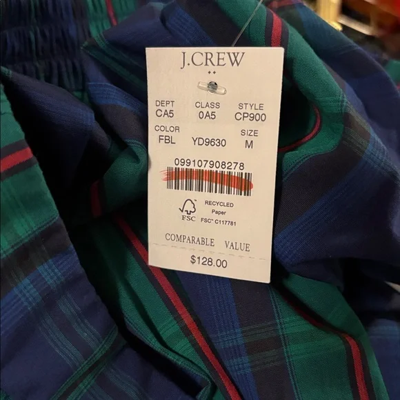 J. Crew Asymmetrical Plaid Skirt in Navy and Emerald - Picture 4 of 6